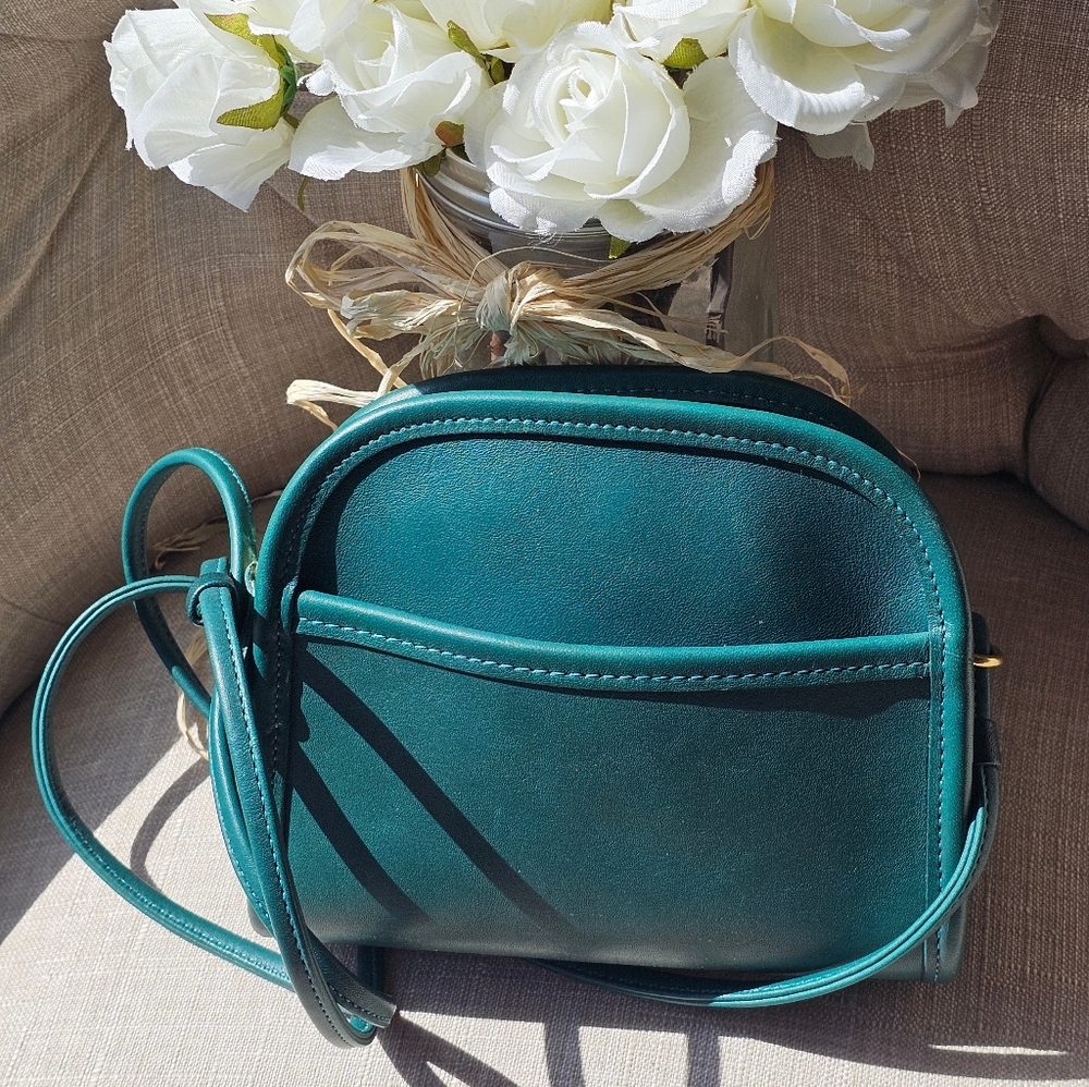 Vintage Coach Abbie Zip Crossbody Shoulder Bag Purse # 9017 ( Jade ) - Picture 6 of 14